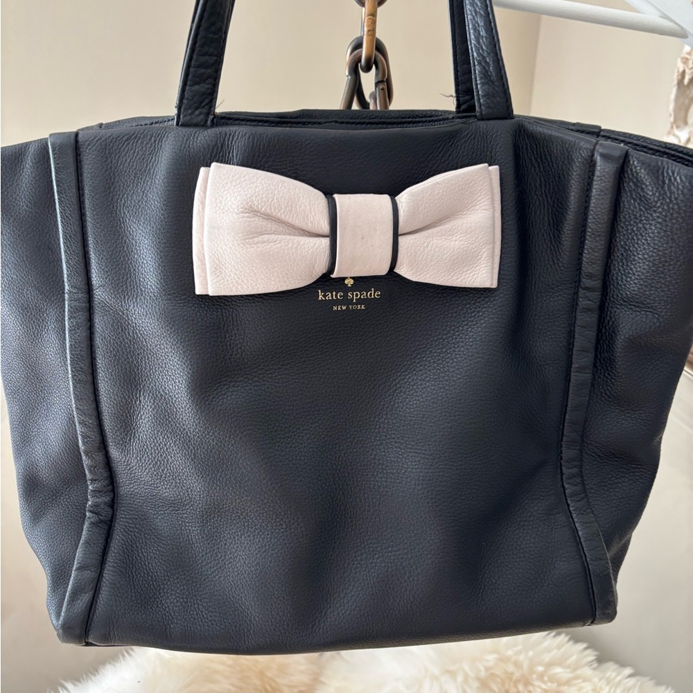Kate Spade Black Tote with Cream Bow